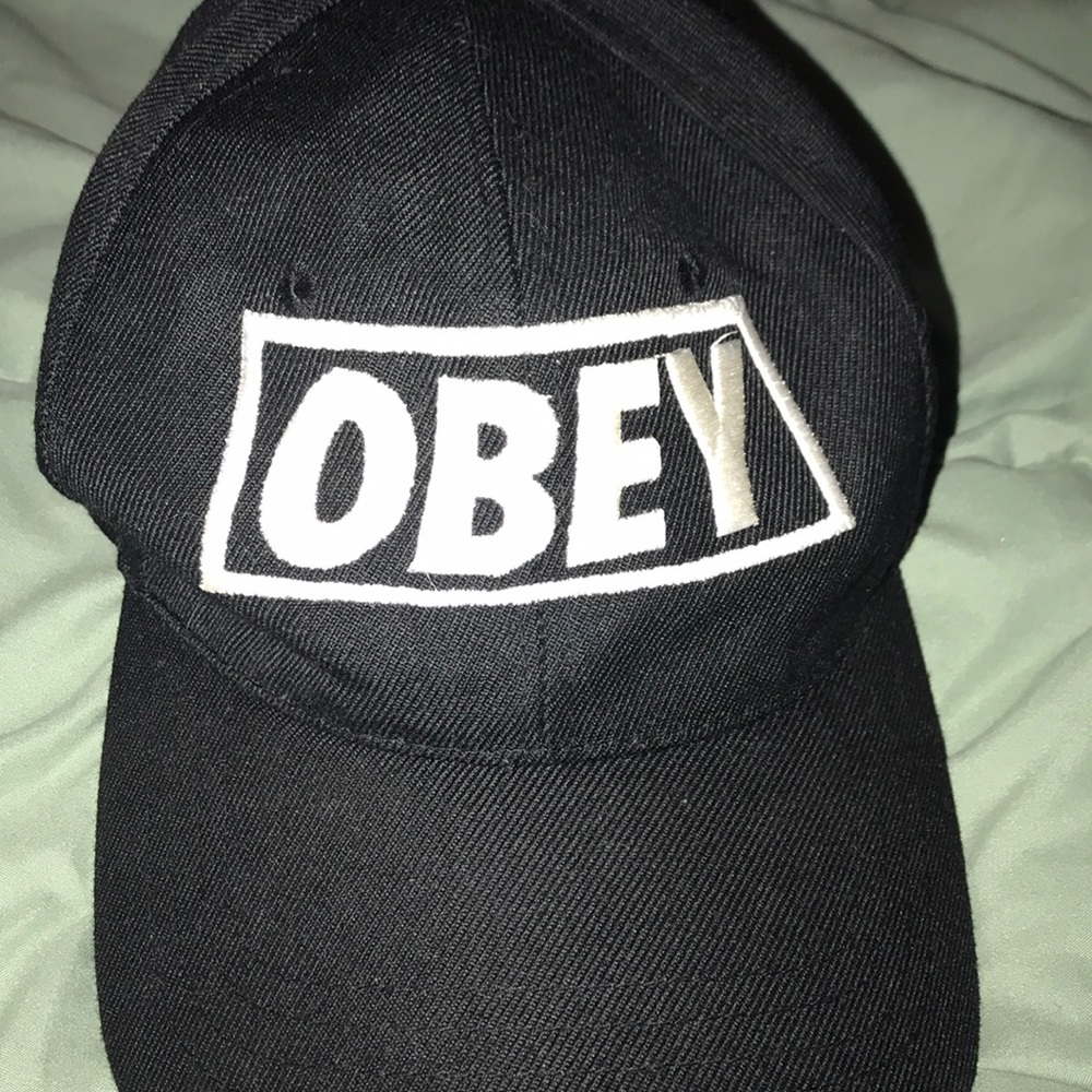 Black obey hat